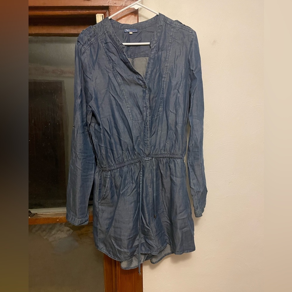 Faux Denim Romper